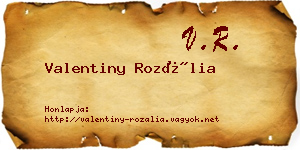Valentiny Rozália névjegykártya
